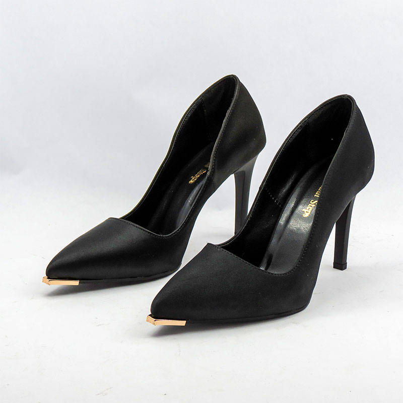women-high-heel-pointed-toe-satin-patent-satin-black کفش پاشنه بلند زنانه مجلسی نوک تیز پنجه فلز | مدل ساتن و ورنی با پاشنه ۱۰ سانت - تصویر 1