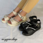 women-s-platform-sandals-bow-buckle-krem-black